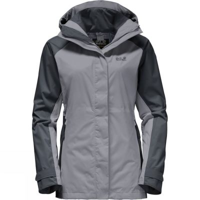 Chaquetas Jack Wolfskin North Slope Flex Mujer - Gris / Gris Oscuro - Chile FPS751286